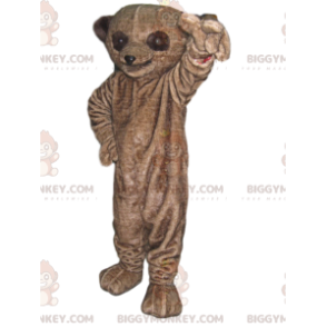 Traje de mascote Big Eyes Brown Lemur BIGGYMONKEY™ –