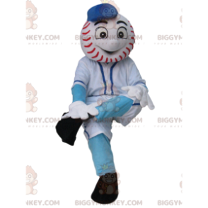Snowman BIGGYMONKEY™ Mascot Costume with Baseball Ball Head –