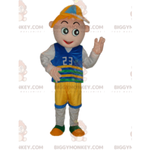 Little Boy BIGGYMONKEY™ Mascot Costume With Supporter Outfit –