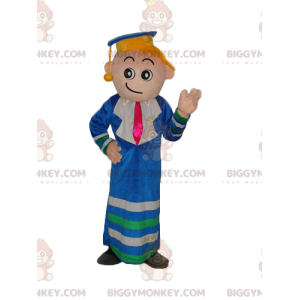 Costume da mascotte BIGGYMONKEY™ da ragazzo laureato con abito