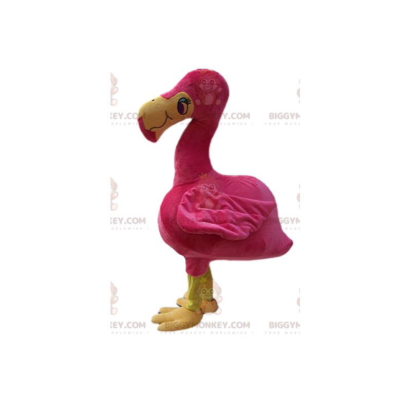 Flamingo Mascot Costume BIGGYMONKEY™ with Pretty Blue Eyes –
