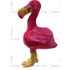 Traje de mascote de flamingo BIGGYMONKEY™ com lindos olhos