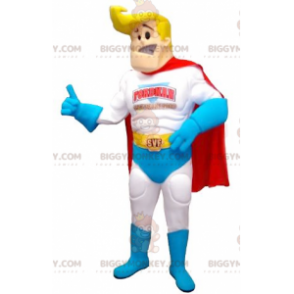 Costume de mascotte BIGGYMONKEY™ de super-héros blond et musclé