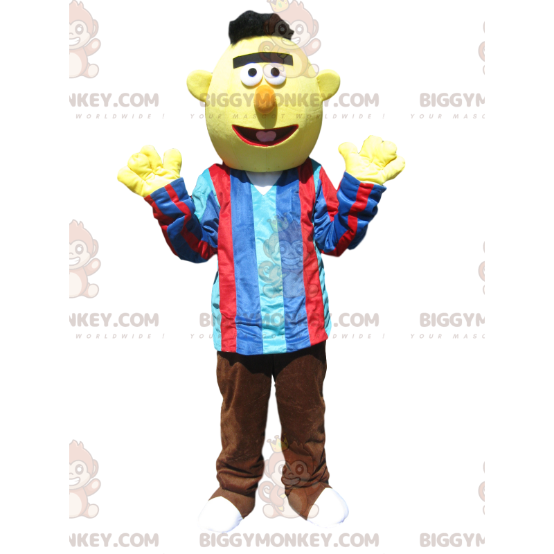 BIGGYMONKEY™ Mascot Costume Very Fun Yellow Man With Colorful