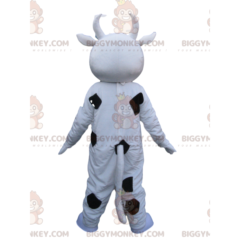 Costume de mascotte BIGGYMONKEY™ de vache noire et blanche.