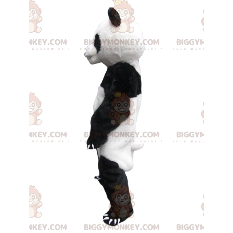 Costume de mascotte BIGGYMONKEY™ de panda blanc et noir avec de