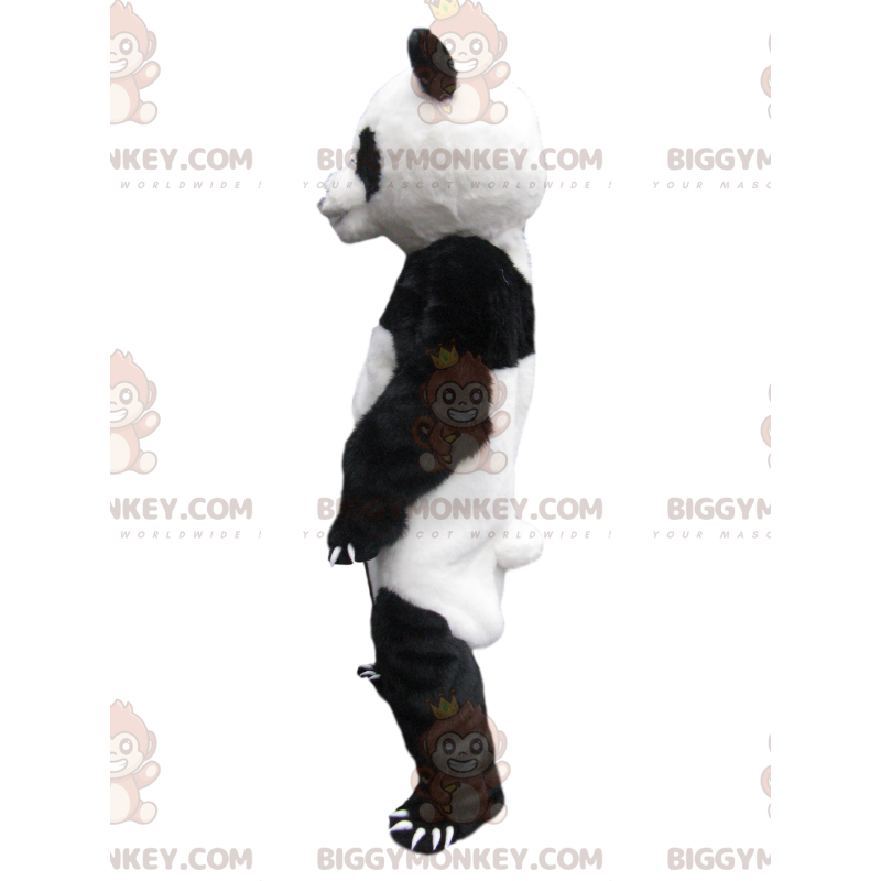 Traje de mascote BIGGYMONKEY™ Panda branco e preto com garras