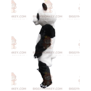 BIGGYMONKEY™ Costume da mascotte Panda bianco e nero con grandi