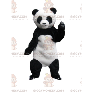 BIGGYMONKEY™ Costume da mascotte Panda bianco e nero con grandi