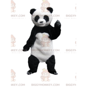 BIGGYMONKEY™ maskotkostume hvid og sort panda med store kløer -