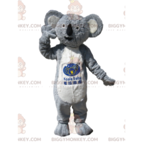 BIGGYMONKEY™ Costume da mascotte Koala grigio e bianco con
