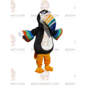 Costume de mascotte BIGGYMONKEY™ de toucan noir et blanc avec