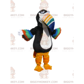 Στολή μασκότ BIGGYMONKEY™ από ασπρόμαυρη τουκάν με πολύχρωμο