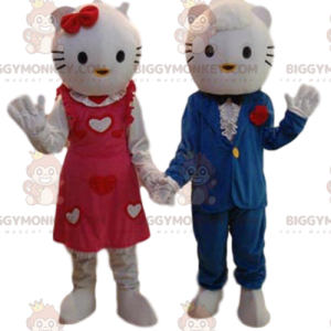 Hello Kitty BIGGYMONKEY™ mascottekostuum duo en gekostumeerde
