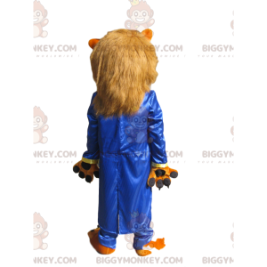 BIGGYMONKEY™ Mascottekostuum Felle leeuw met zwarte hoorns -