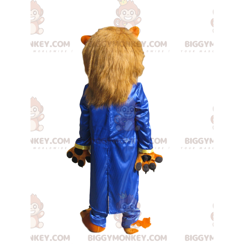 BIGGYMONKEY™ Maskotdräkt Fierce Lion med svarta horn -