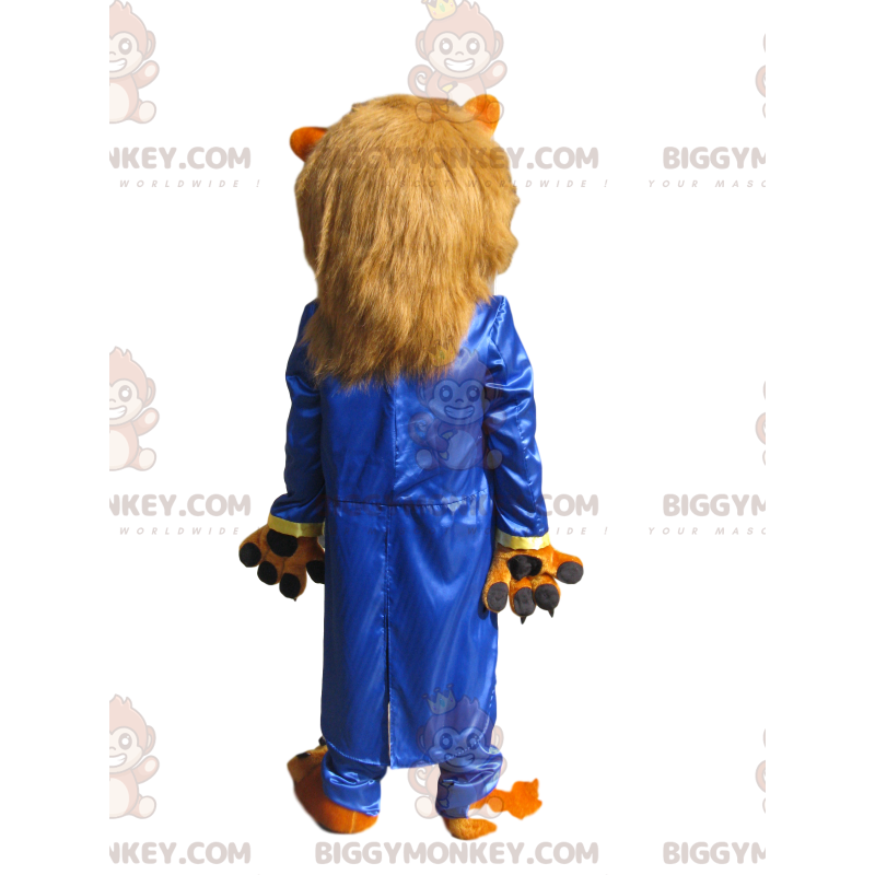 BIGGYMONKEY™ maskotkostume Fierce Lion med sorte horn -