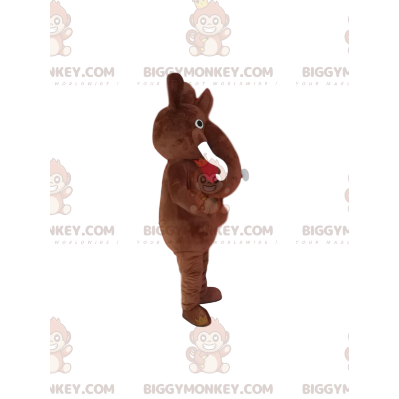 BIGGYMONKEY™ Costume da mascotte Piccolo mammut marrone con