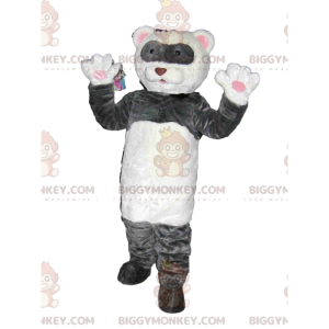 Costume de mascotte BIGGYMONKEY™ d'ours blanc et gris