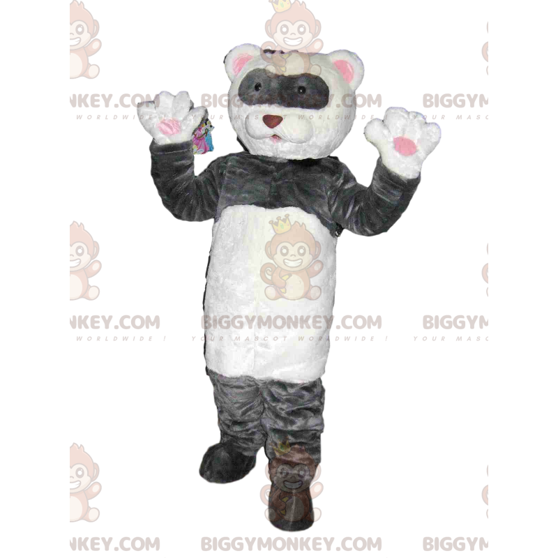 Cariñoso disfraz de mascota de oso blanco y gris BIGGYMONKEY™.