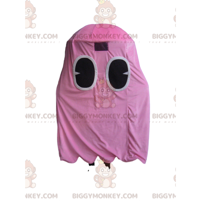 BIGGYMONKEY™ costume mascotte del fantasma rosa di Pacman, il