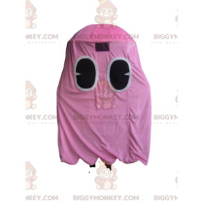 Traje de mascote BIGGYMONKEY™ do fantasma rosa de Pacman, o