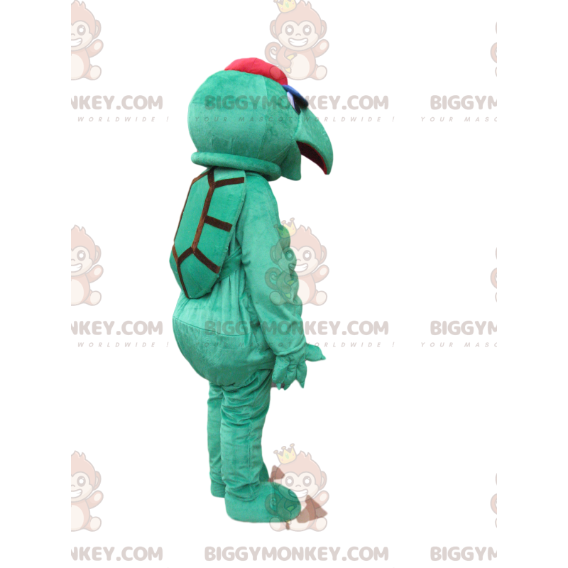 Costume de mascotte BIGGYMONKEY™ de tortue verte avec un museau