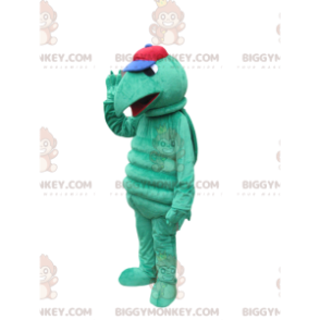 Green Turtle BIGGYMONKEY™ Mascot Costume With Pointed Snout And