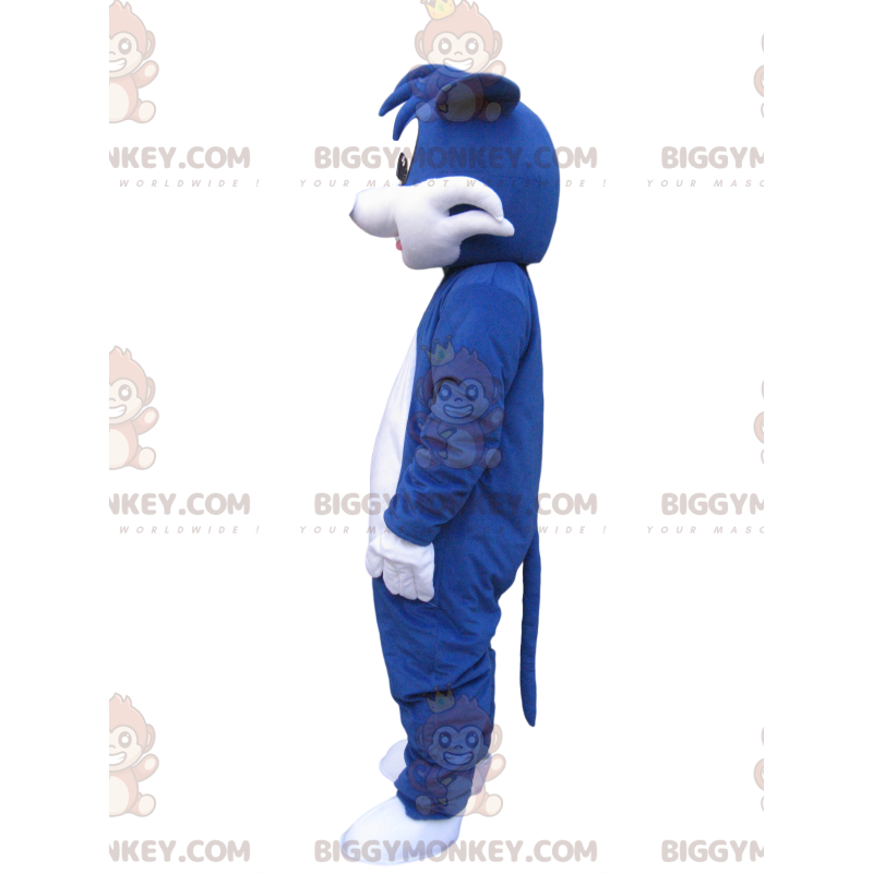 Costume de mascotte BIGGYMONKEY™ de chien bleu et blanc avec