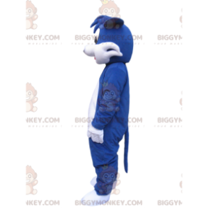 Costume de mascotte BIGGYMONKEY™ de chien bleu et blanc avec