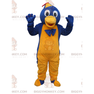 Blue and Yellow Penguin BIGGYMONKEY™ Mascot Costume with Cap