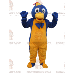 Traje de mascote de pinguim azul e amarelo BIGGYMONKEY™ com