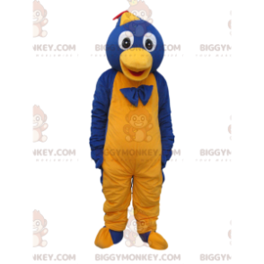 Blau-gelber Pinguin BIGGYMONKEY™ Maskottchen-Kostüm mit Mütze