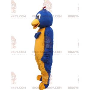 Traje de mascote de pinguim azul e amarelo BIGGYMONKEY™ com