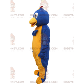 Traje de mascote de pinguim azul e amarelo BIGGYMONKEY™ com