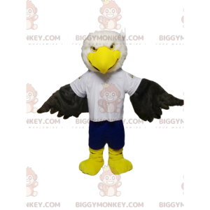 Costume de mascotte BIGGYMONKEY™ d'aigle royal blanc et noir