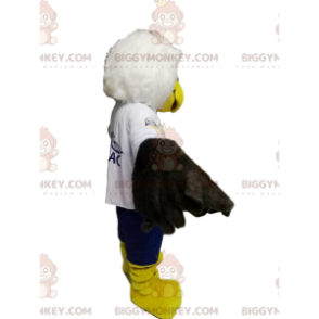 Costume de mascotte BIGGYMONKEY™ d'aigle royal blanc et noir