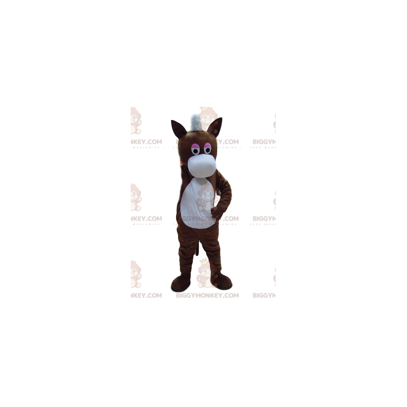 BIGGYMONKEY™ Mascottekostuum bruine ezel met grote witte snuit