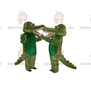 Green Crocodiles BIGGYMONKEY™ maskottipuku Duo. krokotiilin