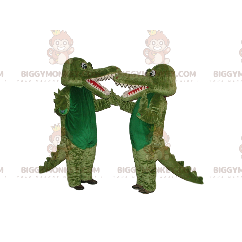 Coppia di costumi per mascotte BIGGYMONKEY™ di coccodrilli