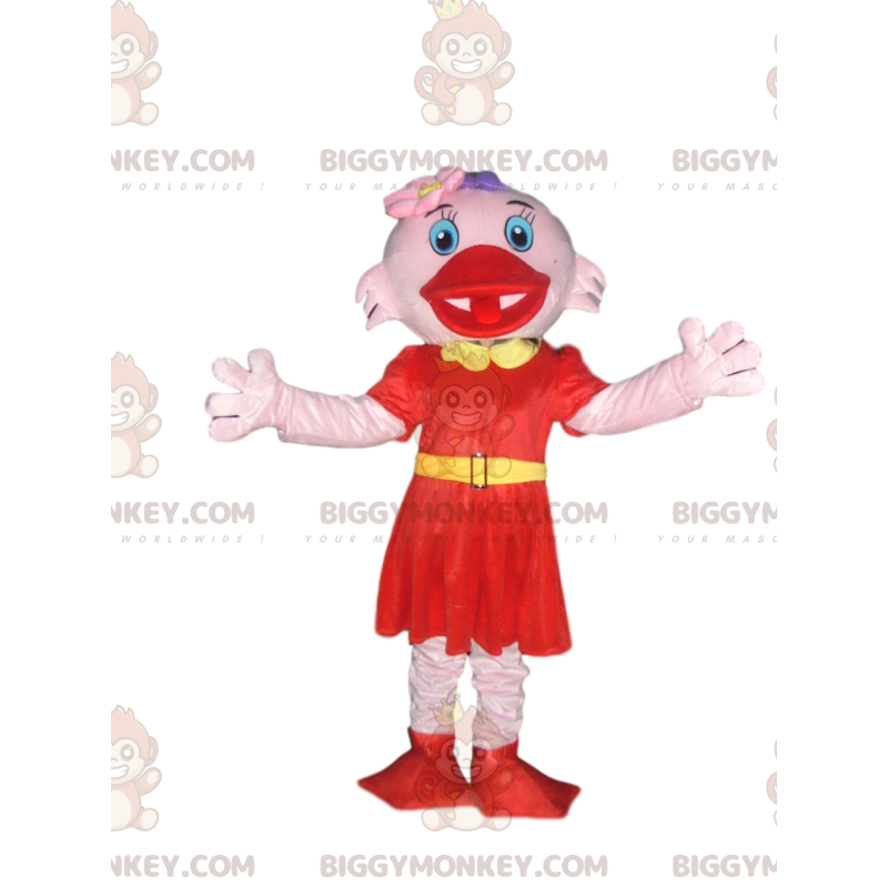 Costume da mascotte BIGGYMONKEY™ di canna rosa con elegante