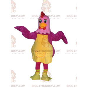 Traje de mascote de galinha rosa e fúcsia BIGGYMONKEY™ com