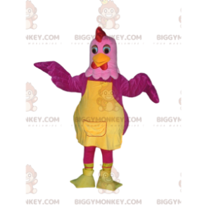 Costume de mascotte BIGGYMONKEY™ de poule fushia et rose avec