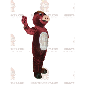 BIGGYMONKEY™ Mascot Costume Brown Boar With Big Snout –