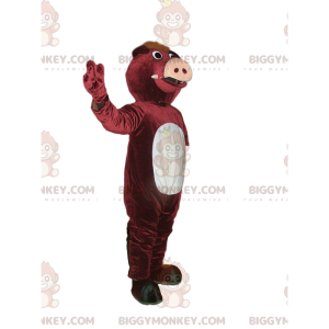 Disfraz de mascota BIGGYMONKEY™ jabalí marrón con hocico grande