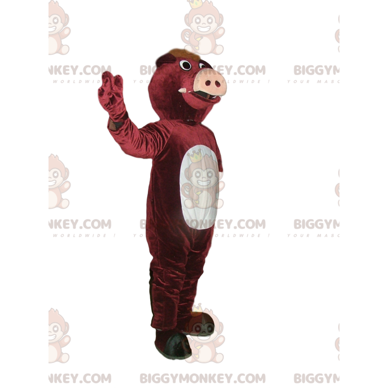 Kostium maskotki BIGGYMONKEY™ Brązowy dzik z dużym pyskiem -