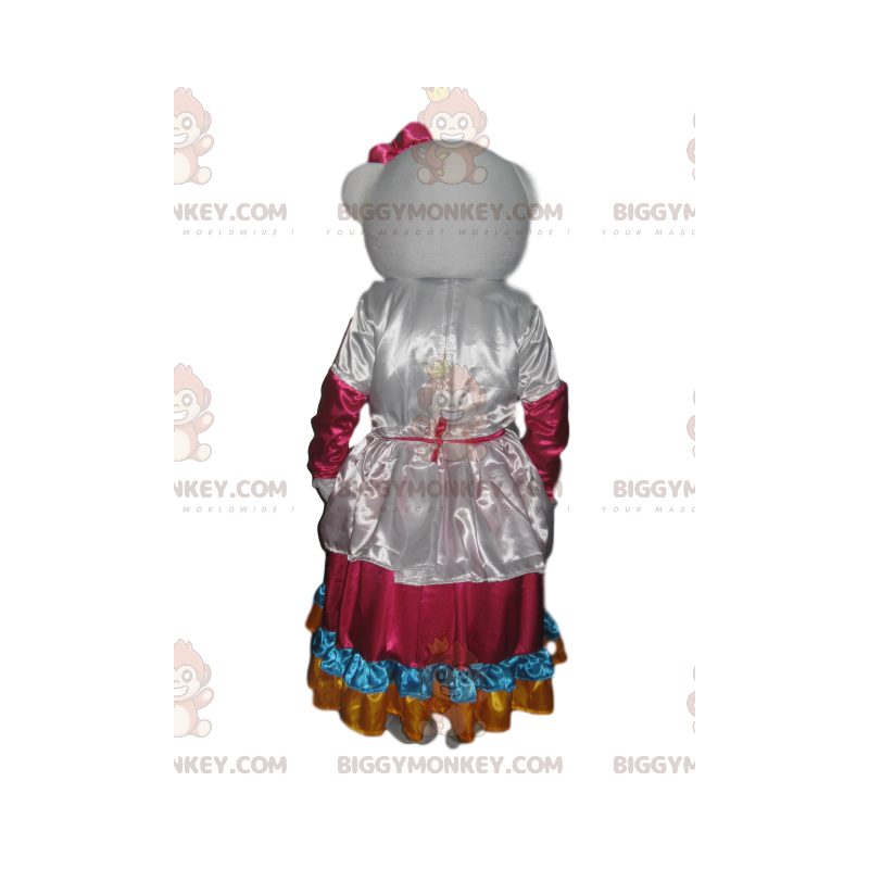 Hello Kitty BIGGYMONKEY™ maskotkostume med hvid og flerfarvet