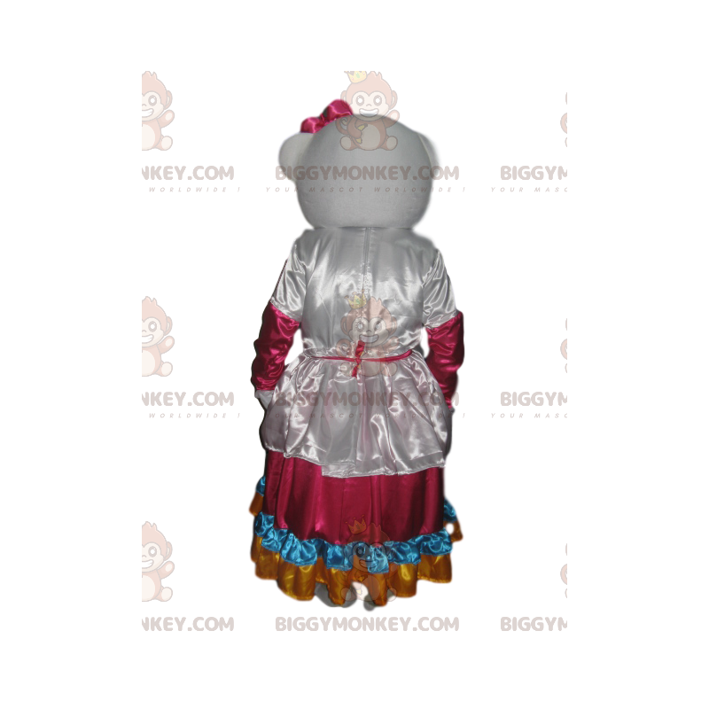 Traje de mascote Hello Kitty BIGGYMONKEY™ com vestido de cetim