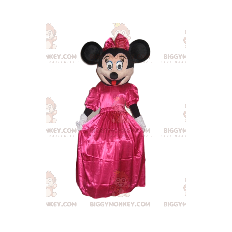 Minnie Mouse BIGGYMONKEY™ maskotdräkt med fuchsia satinklänning