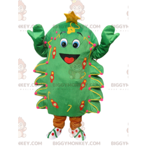 Disfraz de mascota Green Tree BIGGYMONKEY™ con gran sonrisa y